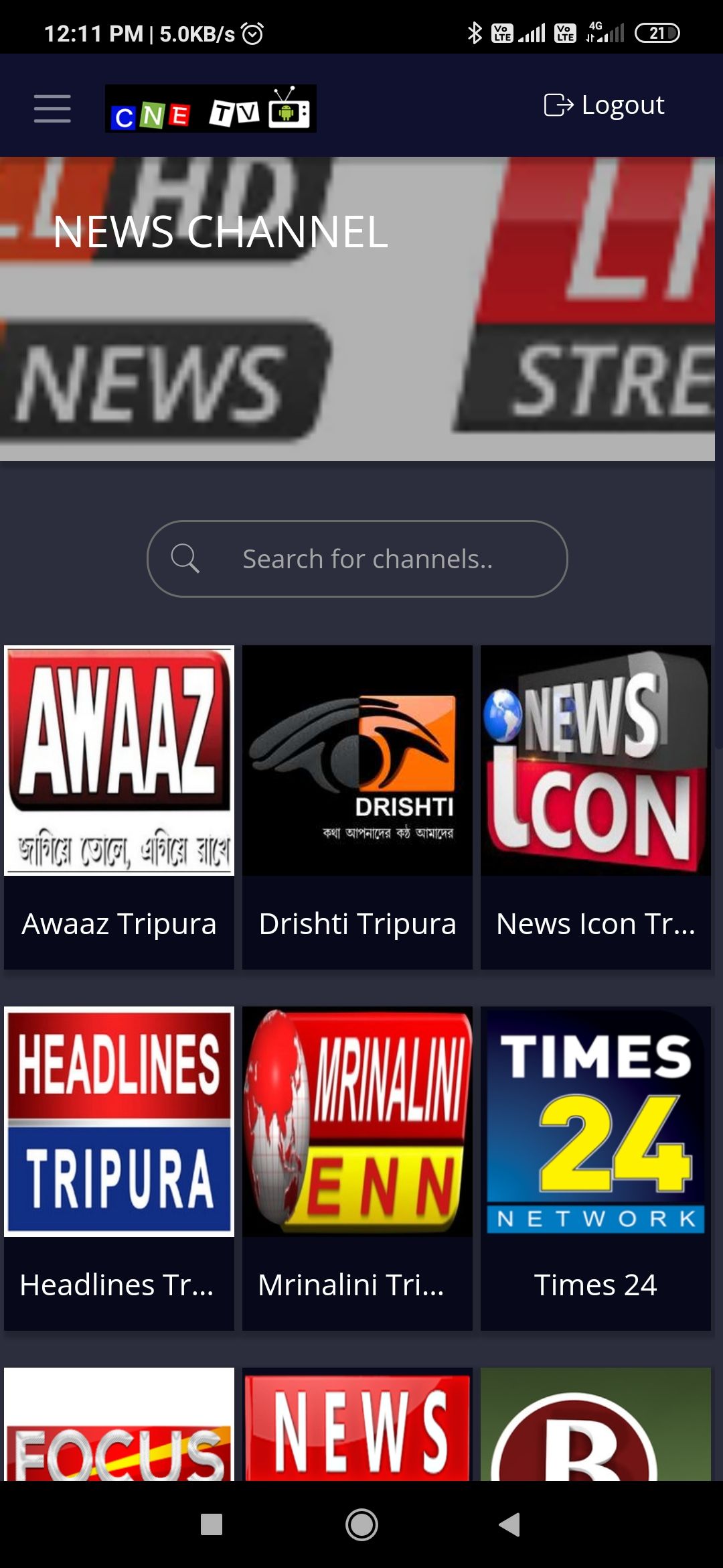 OTT Platform for Tripura Live TV Channels